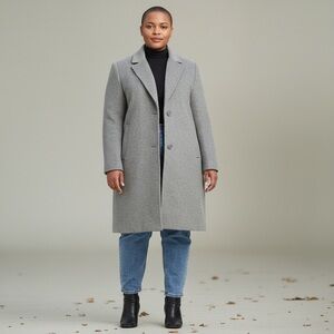 Vince Camuto Wool Blend Single Breasted Coat Size Small In Gray Casual Fall